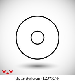 CD icon, stock vector illustration flat design style