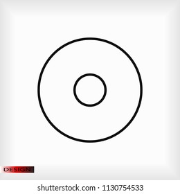 CD icon, stock vector illustration flat design style