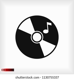 CD icon, stock vector illustration flat design style