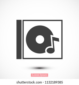 CD icon, stock vector illustration flat design style