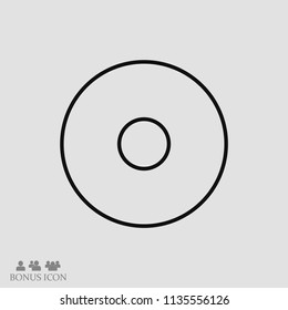 CD icon, stock vector illustration flat design style