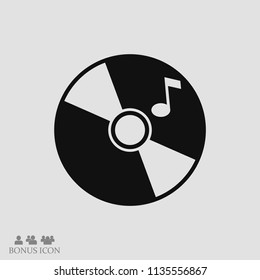 CD icon, stock vector illustration flat design style