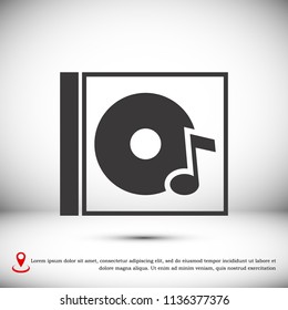 CD icon, stock vector illustration flat design style