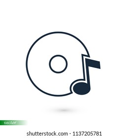 CD icon, stock vector illustration flat design style