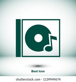 CD icon, stock vector illustration flat design style