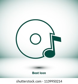 CD icon, stock vector illustration flat design style