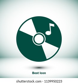 CD icon, stock vector illustration flat design style