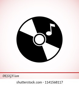 CD icon, stock vector illustration flat design style
