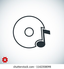CD icon, stock vector illustration flat design style