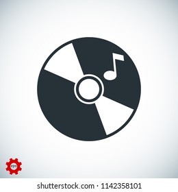 CD icon, stock vector illustration flat design style