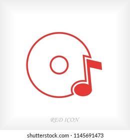 CD icon, stock vector illustration flat design style