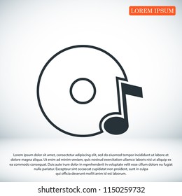 CD icon, stock vector illustration flat design style