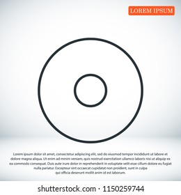 CD icon, stock vector illustration flat design style