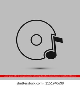 CD icon, stock vector illustration flat design style