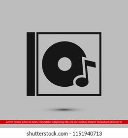 CD icon, stock vector illustration flat design style