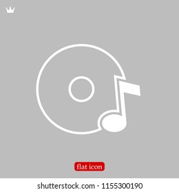 CD icon, stock vector illustration flat design style