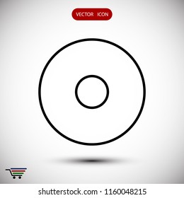 CD icon, stock vector illustration flat design style