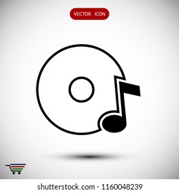 CD icon, stock vector illustration flat design style