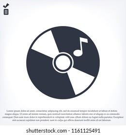 CD icon, stock vector illustration flat design style