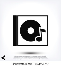 CD icon, stock vector illustration flat design style