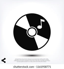 CD icon, stock vector illustration flat design style