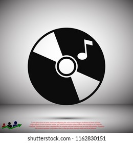 CD icon, stock vector illustration flat design style