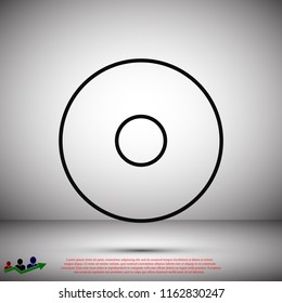 CD icon, stock vector illustration flat design style