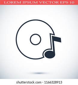 CD icon, stock vector illustration flat design style
