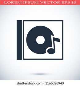 CD icon, stock vector illustration flat design style