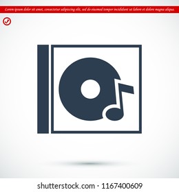 CD icon, stock vector illustration flat design style