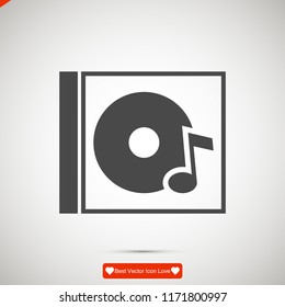 CD icon, stock vector illustration flat design style