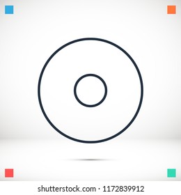 CD icon, stock vector illustration flat design style