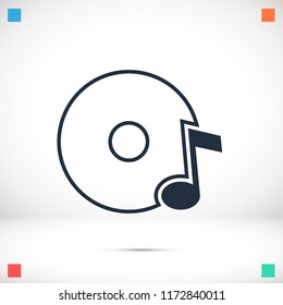 CD icon, stock vector illustration flat design style