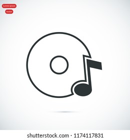 CD icon, stock vector illustration flat design style