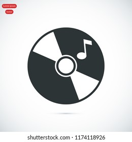 CD icon, stock vector illustration flat design style