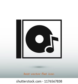 CD icon, stock vector illustration flat design style