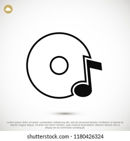 CD icon, stock vector illustration flat design style
