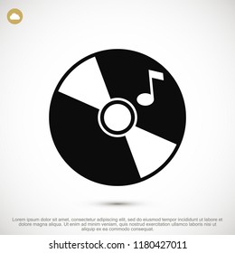 CD icon, stock vector illustration flat design style