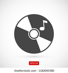 CD icon, stock vector illustration flat design style