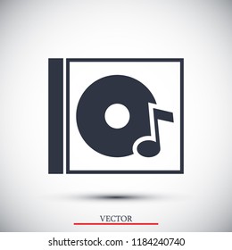 CD icon, stock vector illustration flat design style