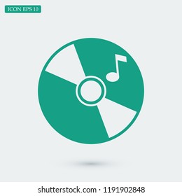 CD icon, stock vector illustration flat design style