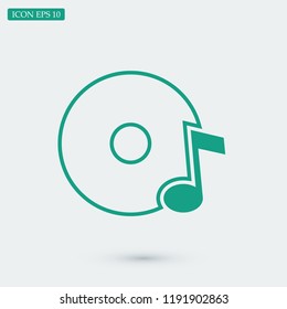 CD icon, stock vector illustration flat design style