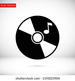 CD icon, stock vector illustration flat design style