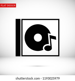 CD icon, stock vector illustration flat design style