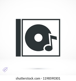 CD icon, stock vector illustration flat design style