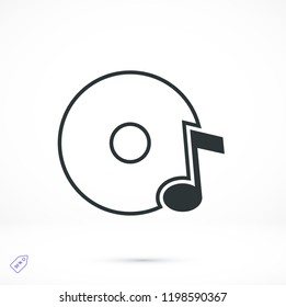 CD icon, stock vector illustration flat design style