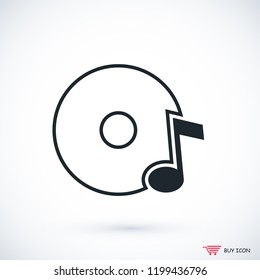CD icon, stock vector illustration flat design style