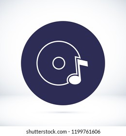 CD icon, stock vector illustration flat design style