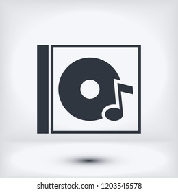 CD icon, stock vector illustration flat design style