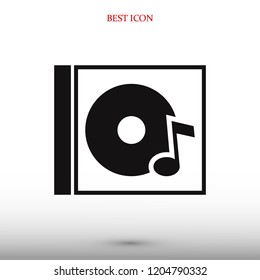 CD icon, stock vector illustration flat design style